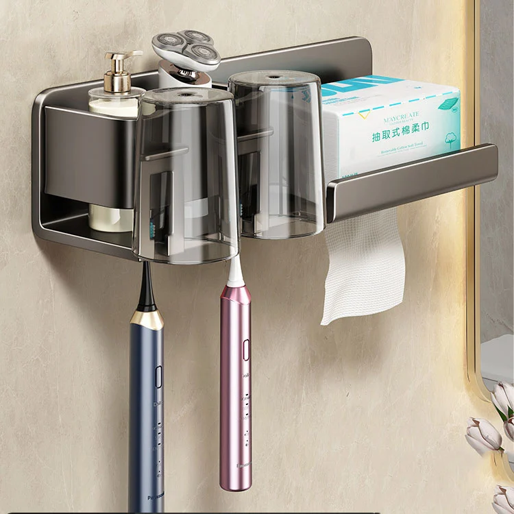 Porte-brosse à dents mural en métal sans perçage