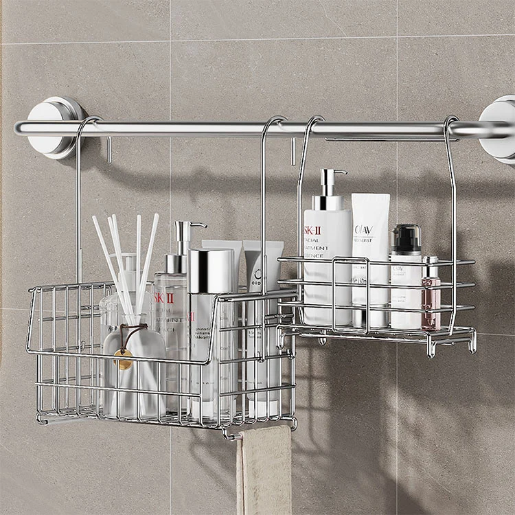 Support de rangement amovible pour accessoires de salle de bain en acier inoxydable